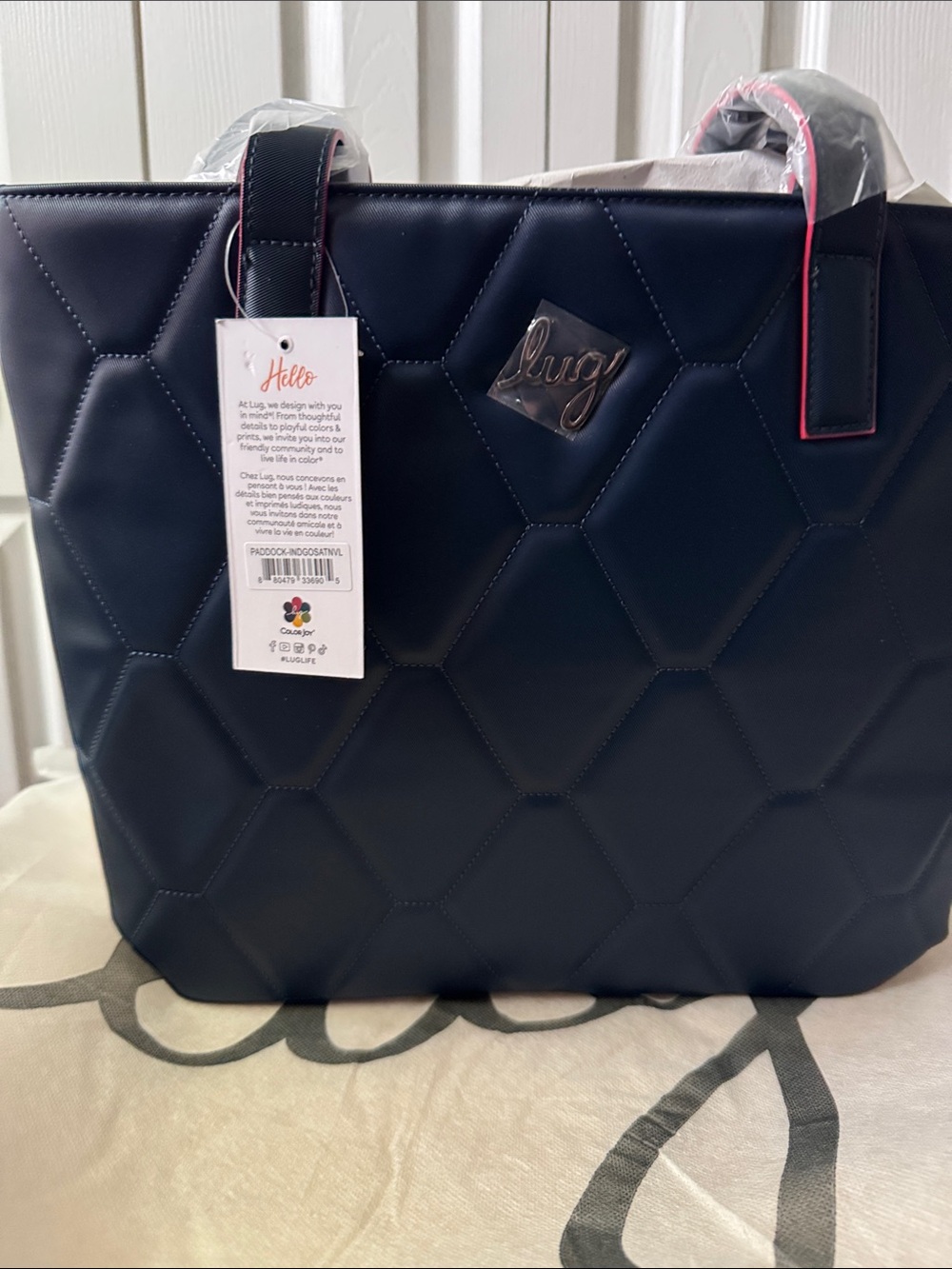 NWT Lug Satin Luxe VL Paddock Tote Indigo